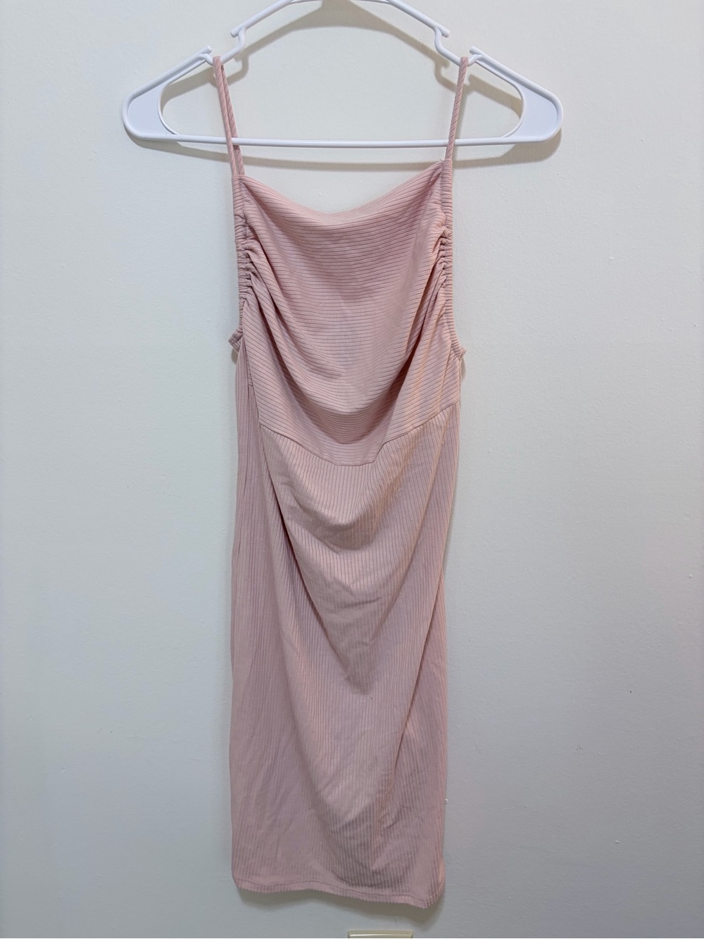 Forever 21 Blush Ribbed Cowl Slip Dress
